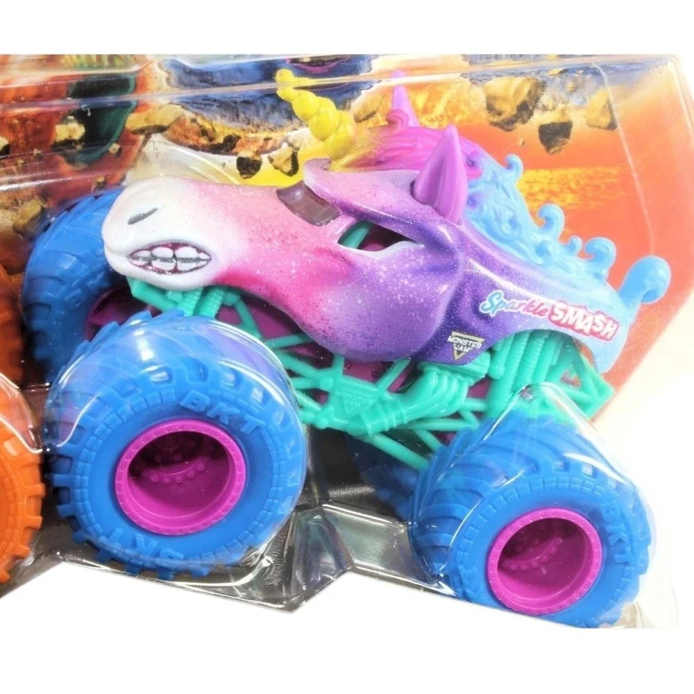 Monster Jam Dragon vs Sparkle Smash Kids 1:64 Multi New Series 33 2-Pack